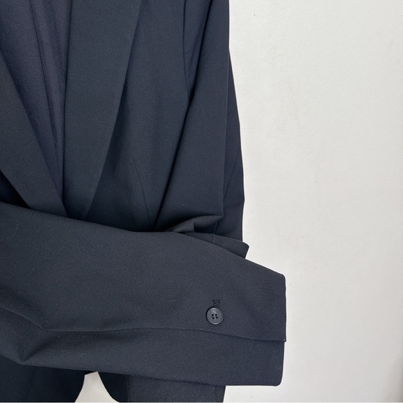 H&M Womens Medium Stretch Button Black Soft Blazer - Picture 8 of 13